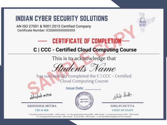 Certificate in Cloud Computing in kolkata - ICSS