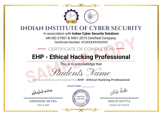 Ethical Hacking Training Certificate - ICSS