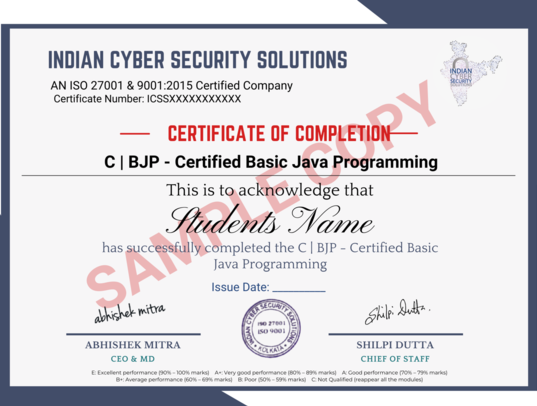 Certified basic Java professional - ICSS