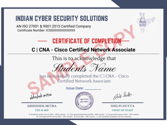 CCNA Certificate Training in Bangalore - ICSS